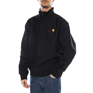 Half Zip American Script Sweat Black - Felpa Collo Alto con Zip Nera I027014.89XX . CARHARTT WIP 