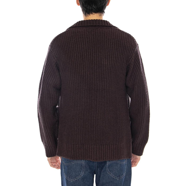 Chore Knit Jacket Palisander - Cardigan in Maglia Uomo Marrone I035399.33HXX . CARHARTT WIP 
