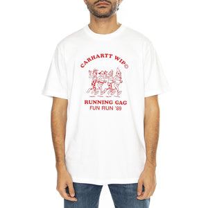 S/S Fun Run T-Shirt White / Red - Maglietta Girocollo Uomo Bianca I033986.1WZXX  CARHARTT WIP 