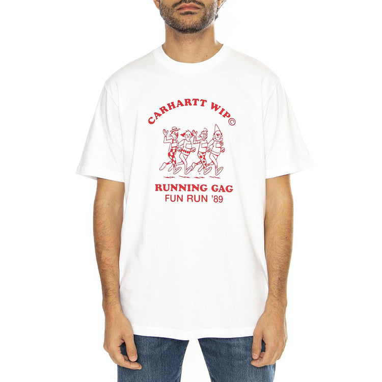S/S Fun Run T-Shirt White / Red - Maglietta Girocollo Uomo Bianca I033986.1WZXX  CARHARTT WIP 