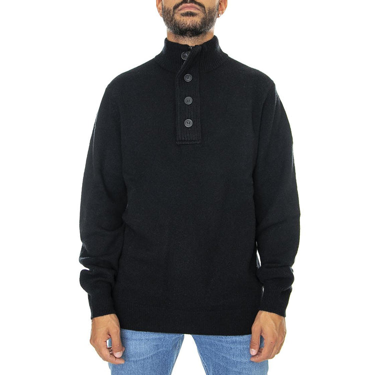 Essential Patch Half Zip Black - Maglione Collo Alto Uomo Nero 222MMKN0585-BK31  BARBOUR 