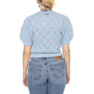 Pauline Pointelle Ss Cardi - Glacier Lake Novelty Stitch - Cardigan Maniche Corte Donna Verde 005A8 0001 LEVIS 