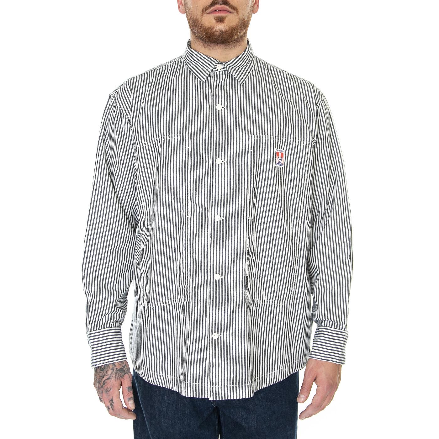 Casey Workshirt hickory Stripe Blue - Camicia Uomo Blu / Multi W542SR31G  WRANGLER 
