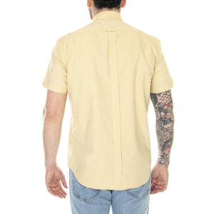 Signature Gots Organic Oxford Pale Yellow - Camicia Maniche Corte Uomo Gialla 65095-451  BEN SHERMAN 