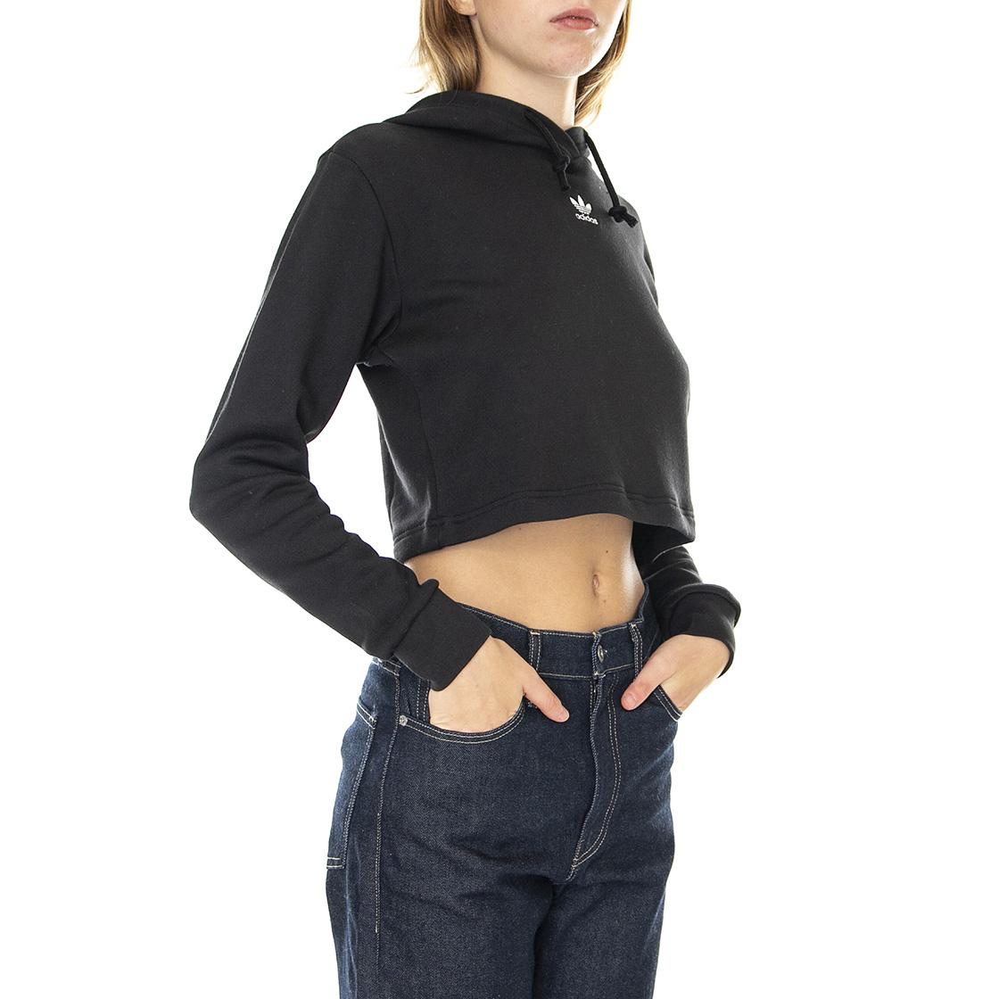 Hoodie Black - Felpa con Cappuccio Donna Nera HM1832  ADIDAS 