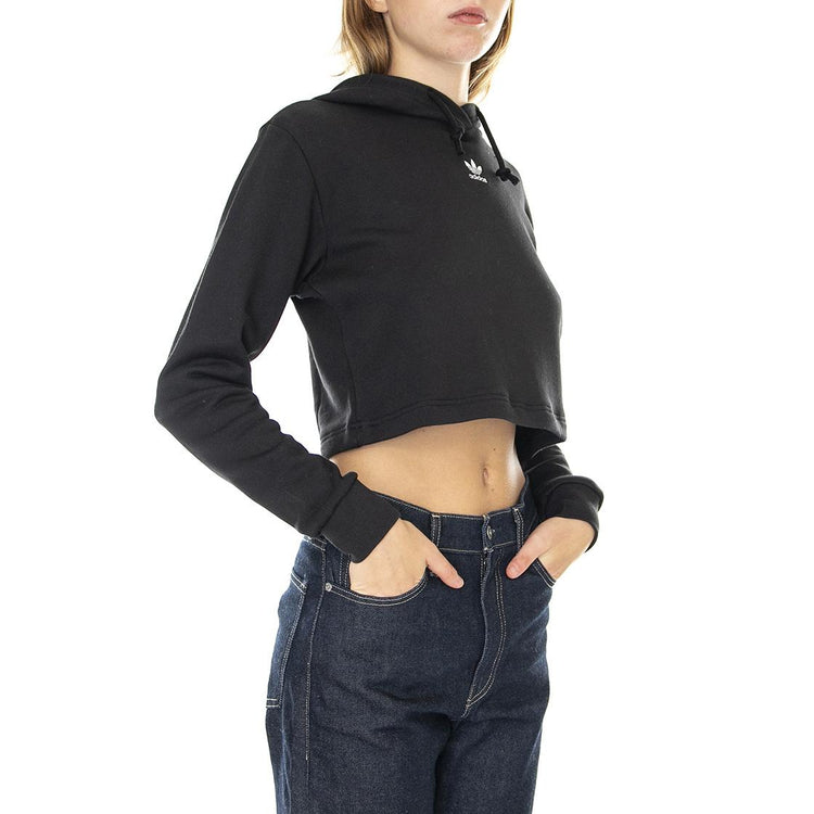 Hoodie Black - Felpa con Cappuccio Donna Nera HM1832  ADIDAS 
