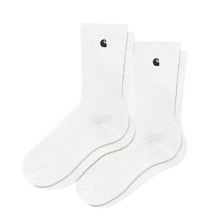 Madison Pack Socks White / Black + White / Black - Set da Due Paia di Calzini Bianchi con Logo C I034572.1A6XX . CARHARTT WIP 