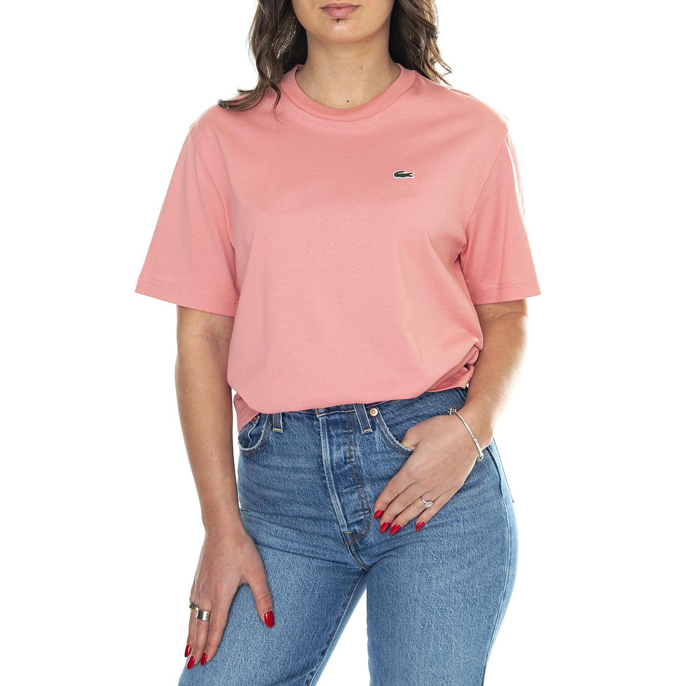 T-Shirt QDS Pink - Maglietta Girocollo Donna Rosa TF7215-QDS  LACOSTE 