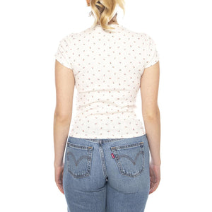 Dry Goods Tee - Abbey Ditsy Coral Blush Pointelle - Maglietta Girocollo Donna a Pois 005IM 0007 LEVIS 