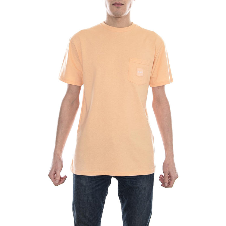 BOX LOGO POCKET TEE PEACH TS00311-PEACH  HUF 