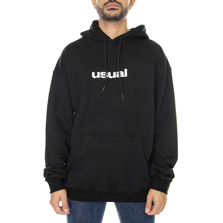 Worldwide Locals Hoodie Black - Felpa con Cappuccio Uomo Nera W22H_WWL_BLK  USUAL 