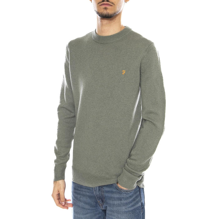 Maidstone Crew Sweat - Felpa Uomo Girocollo Tarragon Green Verde F4GFF060 318 FARAH 