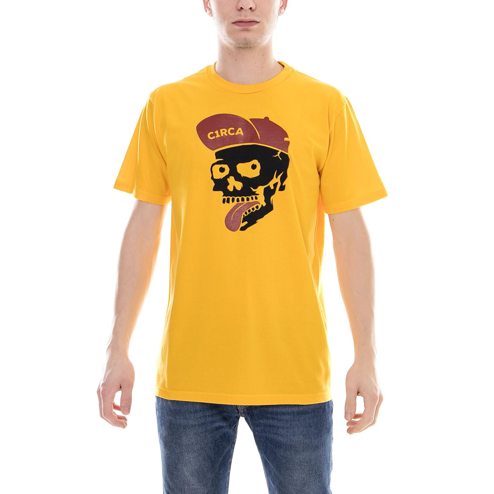 FUNNY SKULL T-SHIRT GOLD MTS003-GOLD  C1RCA 