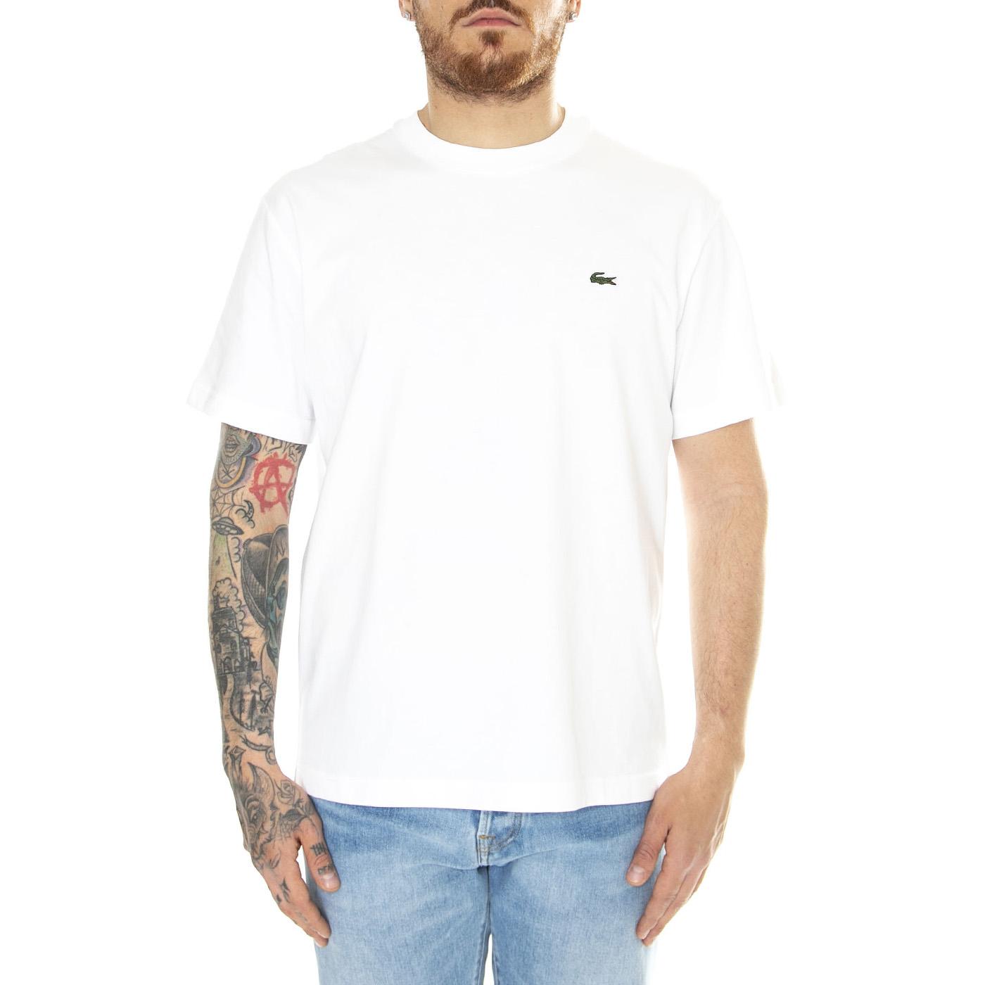 T-Shirt 001 White - Maglietta Girocollo Uomo Bianca TH7318-001  LACOSTE 