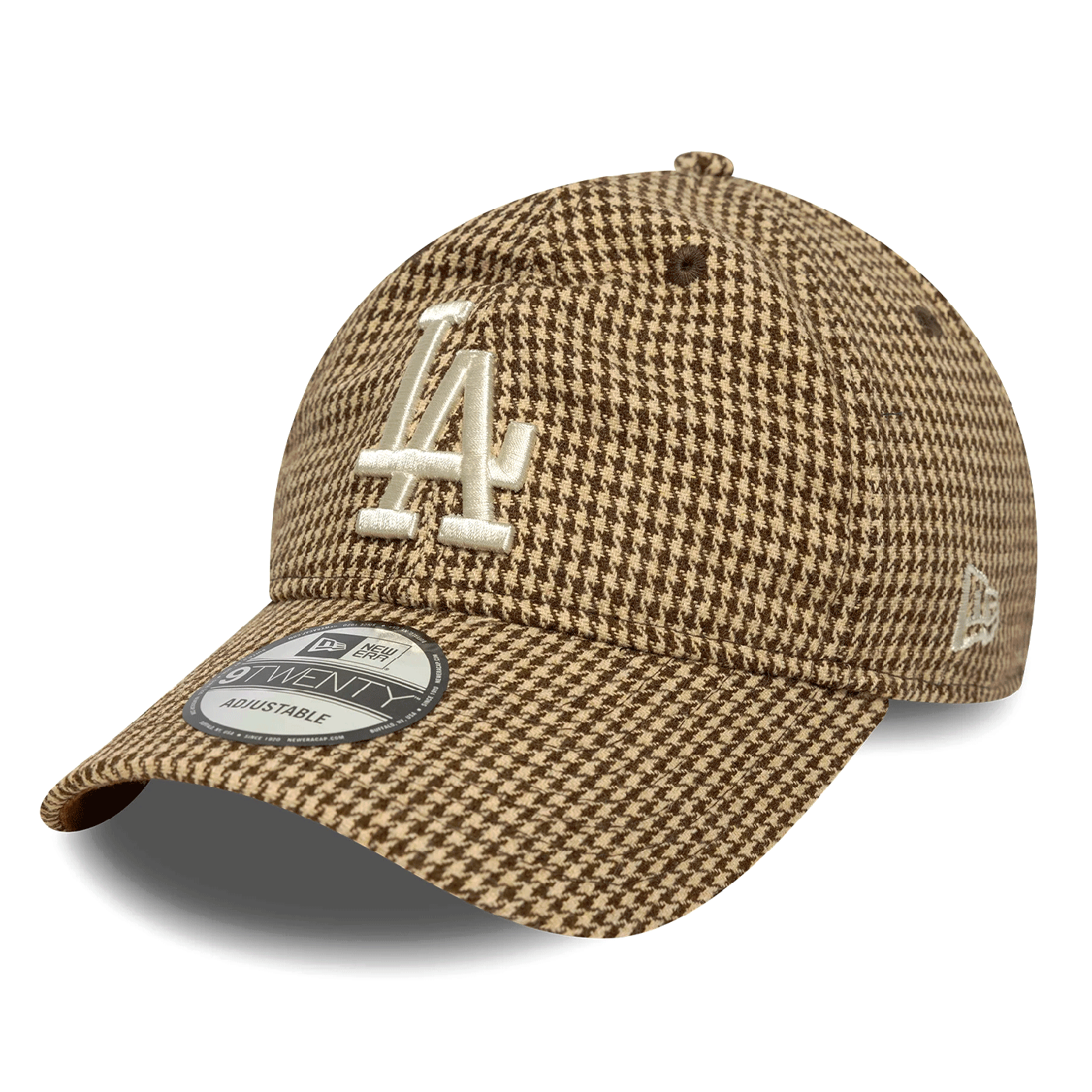 Houndstooth 9TWENTY Med Brown Los Angeles Dodgers - Cappellino Marrone Donna/Uomo 60691223 . NEW ERA 