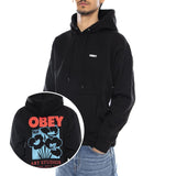 OBEY Art Studio Flowers Fleece - Felpa con Cappuccio Uomo Nera  Uomo OBEY