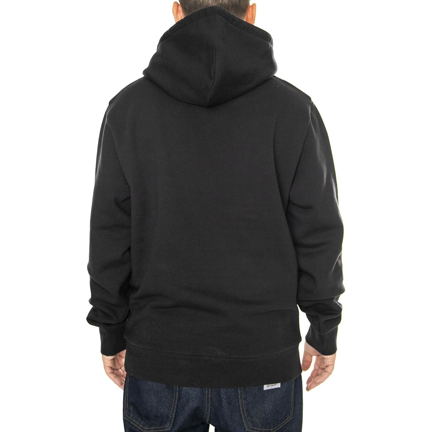 Hooded Script Embroidery Sweat Black / White - Felpa con Cappuccio Uomo Nera I033658.0D2XX  CARHARTT WIP 