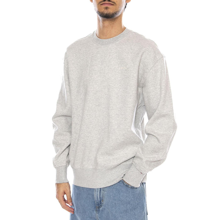 Authentic Crew Light Gray Heather Bros BC03 Neutral - Felpa Girocollo Uomo Grigia A9244-0001 . LEVIS 
