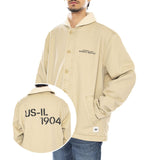Washed Deck Jacket Cat Pale Khaki - Herren Jacke Beige Herren CAT