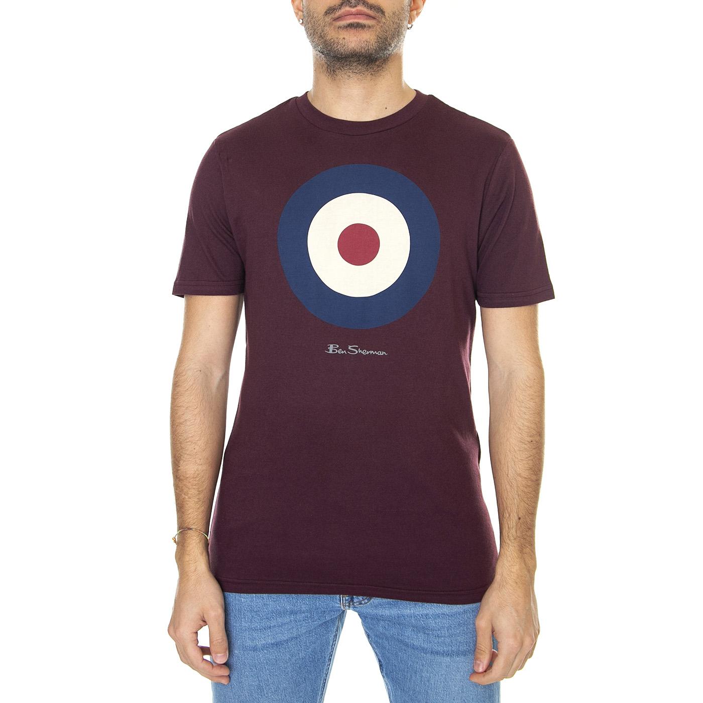 Target Tee Wine - Maglietta Girocollo Uomo Bordeaux 65093-580  BEN SHERMAN 