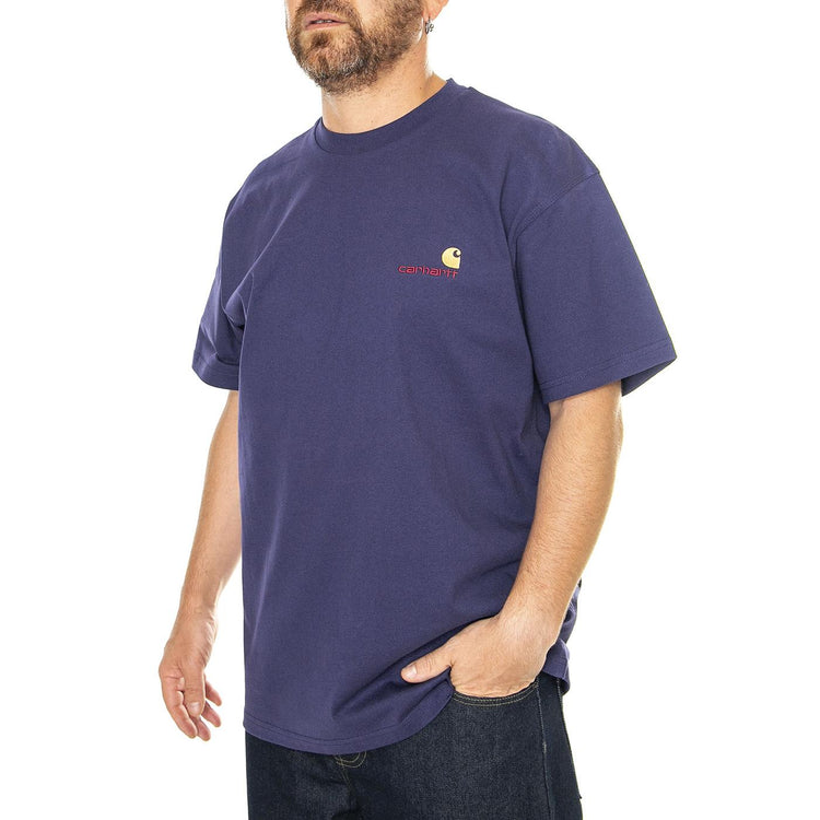 S/S American Script T-Shirt Aura - Maglietta Girocollo Uomo Viola I029956.2BZXX  CARHARTT WIP 