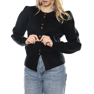 Knitted Cardigan Black -- Cardigan Donna Nero 53W/10711 Black WILD PONY 