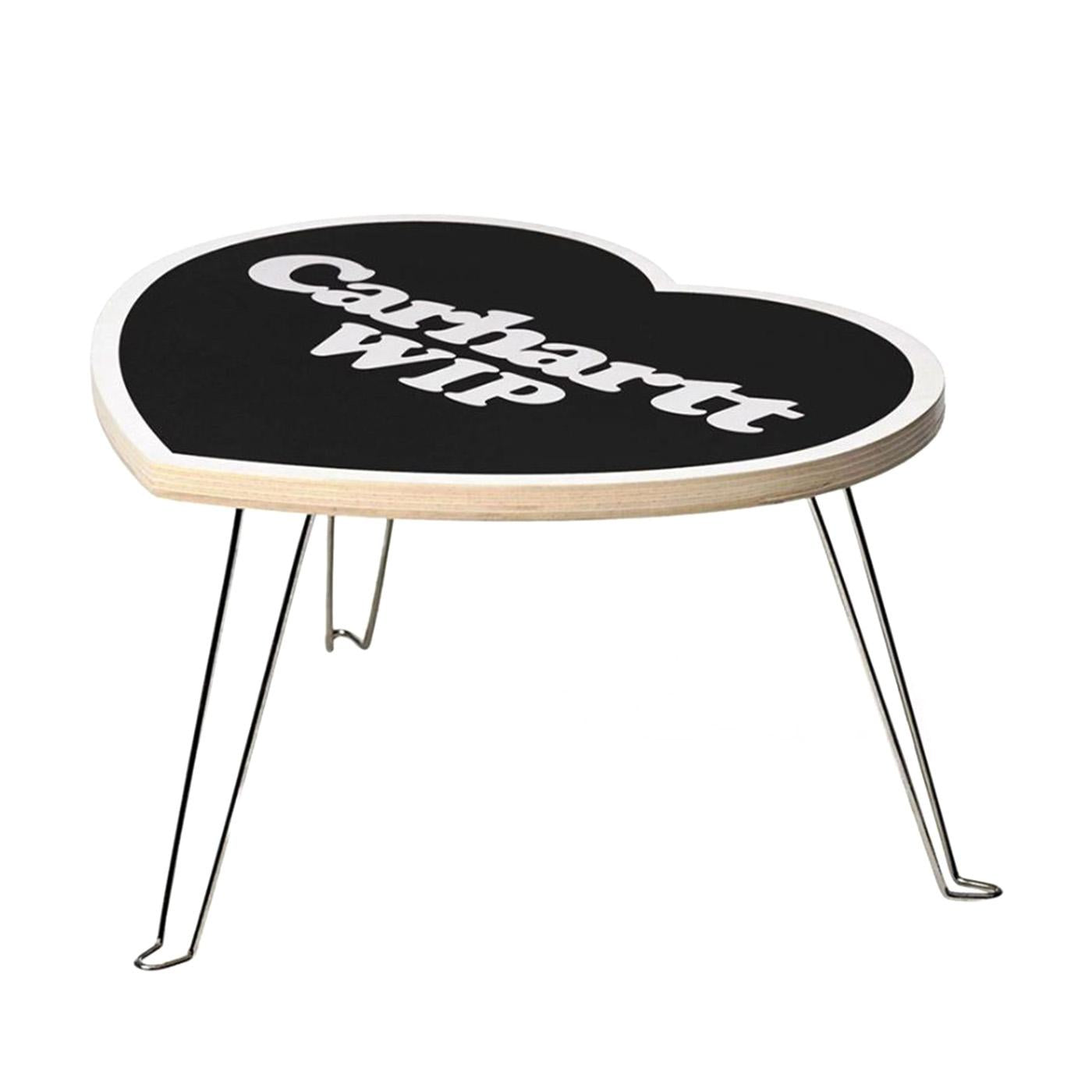 Heart Folding Table Black / White - Tavolino con Logo e Gambe Pieghevoli Nero I035830.0D2XX . CARHARTT WIP 