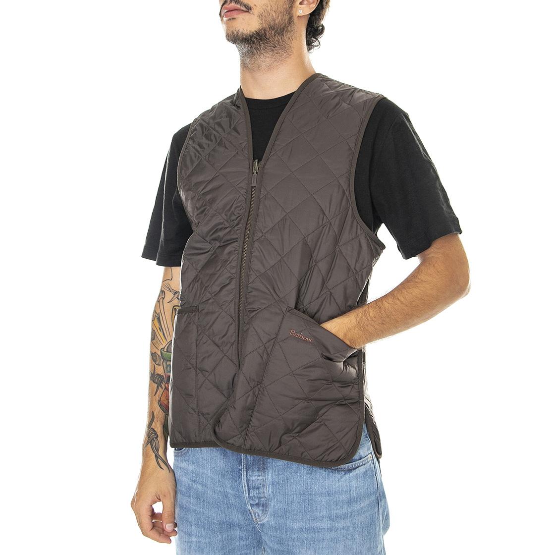 Quilted Waistcoat Zip Liner Rustic Muted - Giacca Smanicata Uomo Marrone FW22-MLI0001-BR52  BARBOUR 
