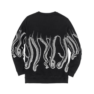 OCTOPUS OUTLINE CREWNECK WHITE BLACK 18SOSC03-WHITE-BLACK  OCTOPUS 