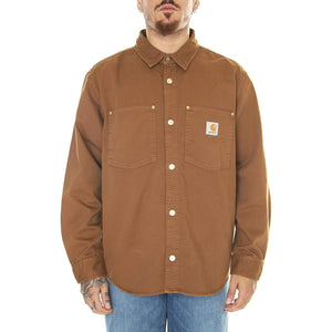 Derby Shirt Jac Hamilton Brown / Garment Dyed - Giacca Smanicata Invernale Uomo Marrone I032111.HZGD  CARHARTT WIP 