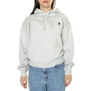 W' Hooded Nelson Sweat Sonic Silver /garment dyed - Felpa con Cappuccio Donna Grigia I032741.1YEGD  CARHARTT WIP 
