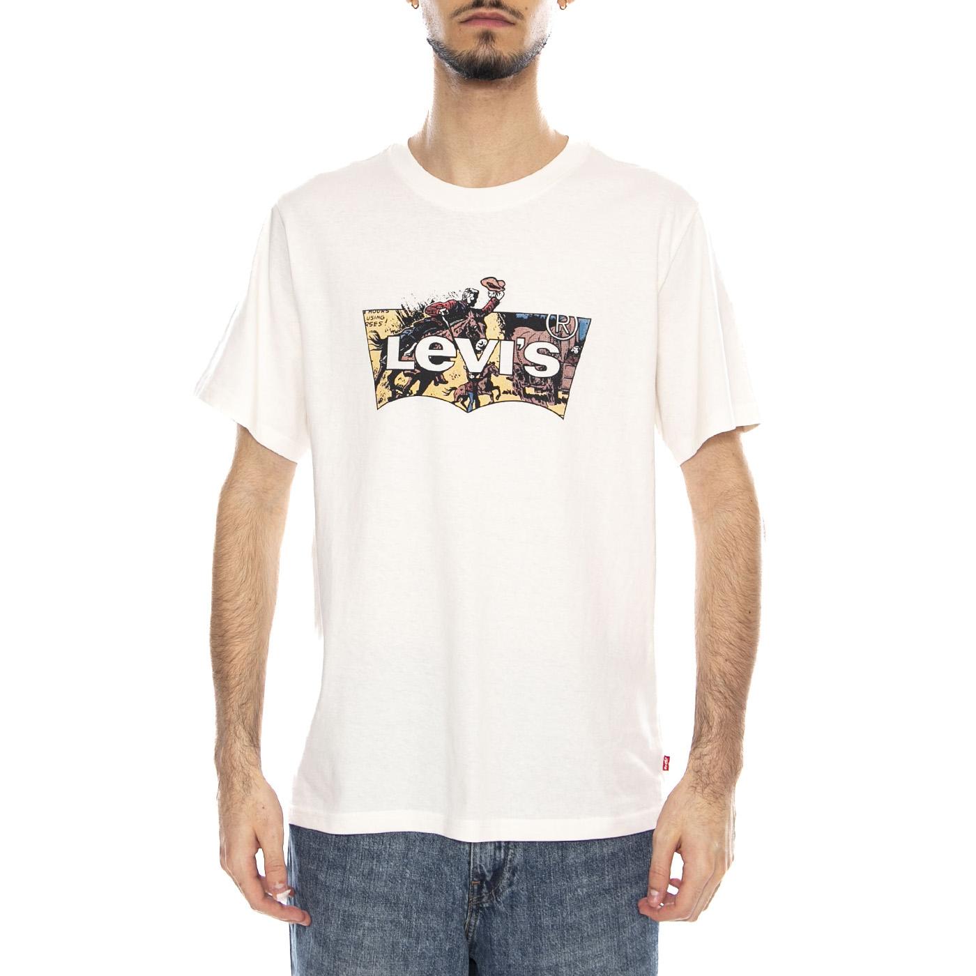 SS Relaxed Fit Tee - Coastal Creative Fresh And Smooth Pumice Stone - Maglietta Girocollo Uomo Bianca con Stampa 16143 2445 LEVIS 