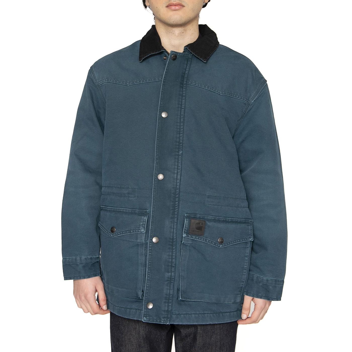 OG Santa Fe Coat Deep Lagoon / Black - Giacca Uomo Verde I034314.2NC4O  CARHARTT WIP 