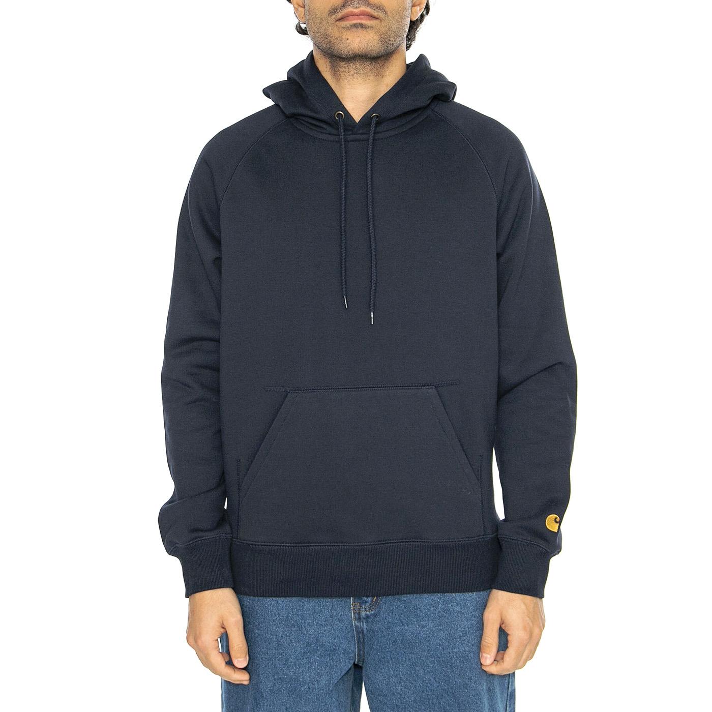 Hooded Chase Sweat Mizar / Gold - Felpa con Cappuccio Uomo Blu I033661.2MZXX  CARHARTT WIP 