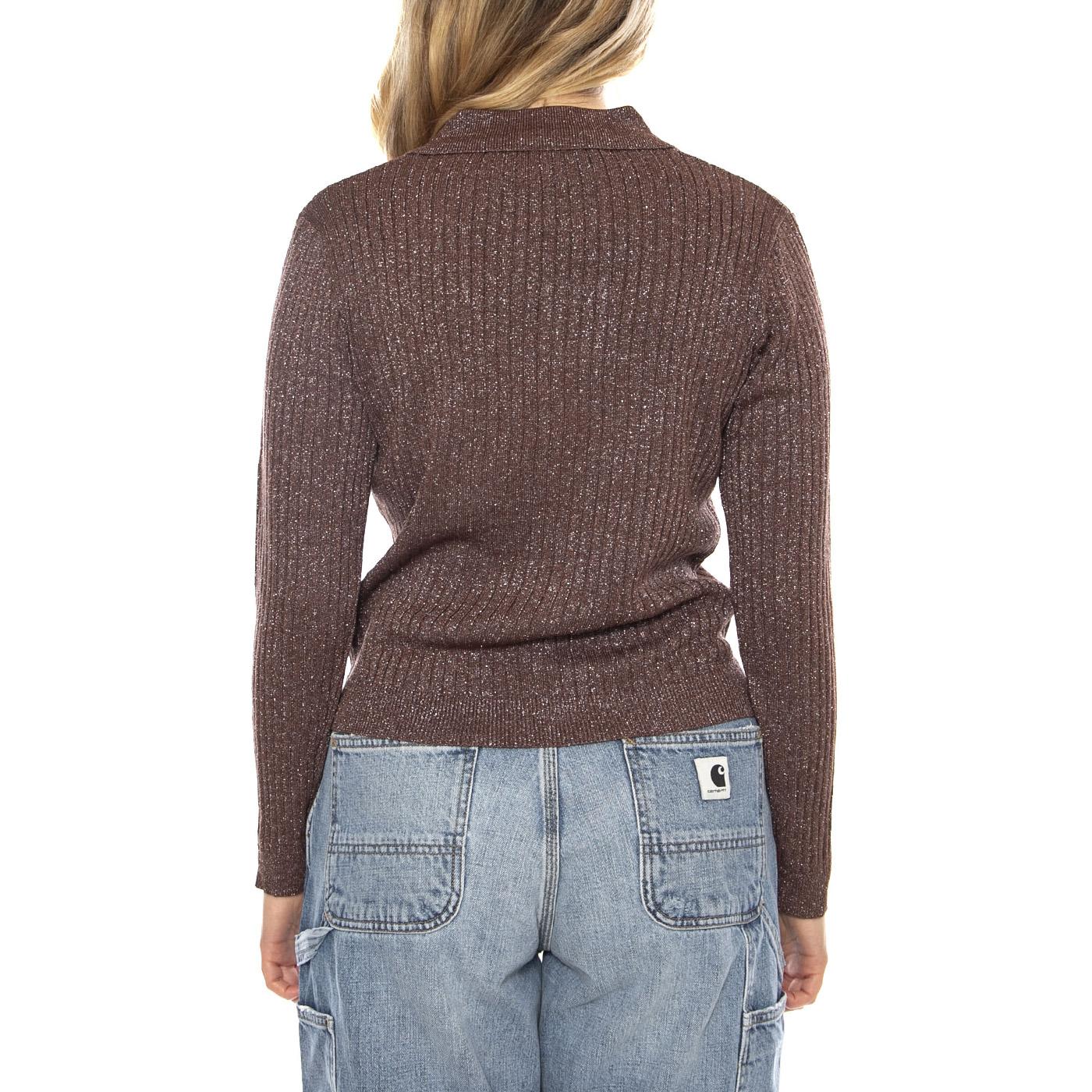 Knit Cardigan -- Cardigan Donna Marrone 53W/10605 Brown WILD PONY 