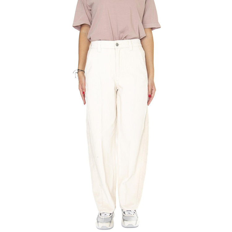 Big Cord Pant Unbleached - Pantaloni Velluto Donna Bianchi 242020101-UBL  OBEY 