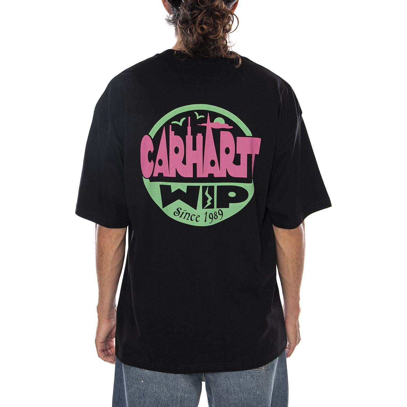 S/S LUGGAGE LABEL T-SHIRT BLACK - Maglietta Girocollo Uomo Nera I036892 89XX CARHARTT WIP 