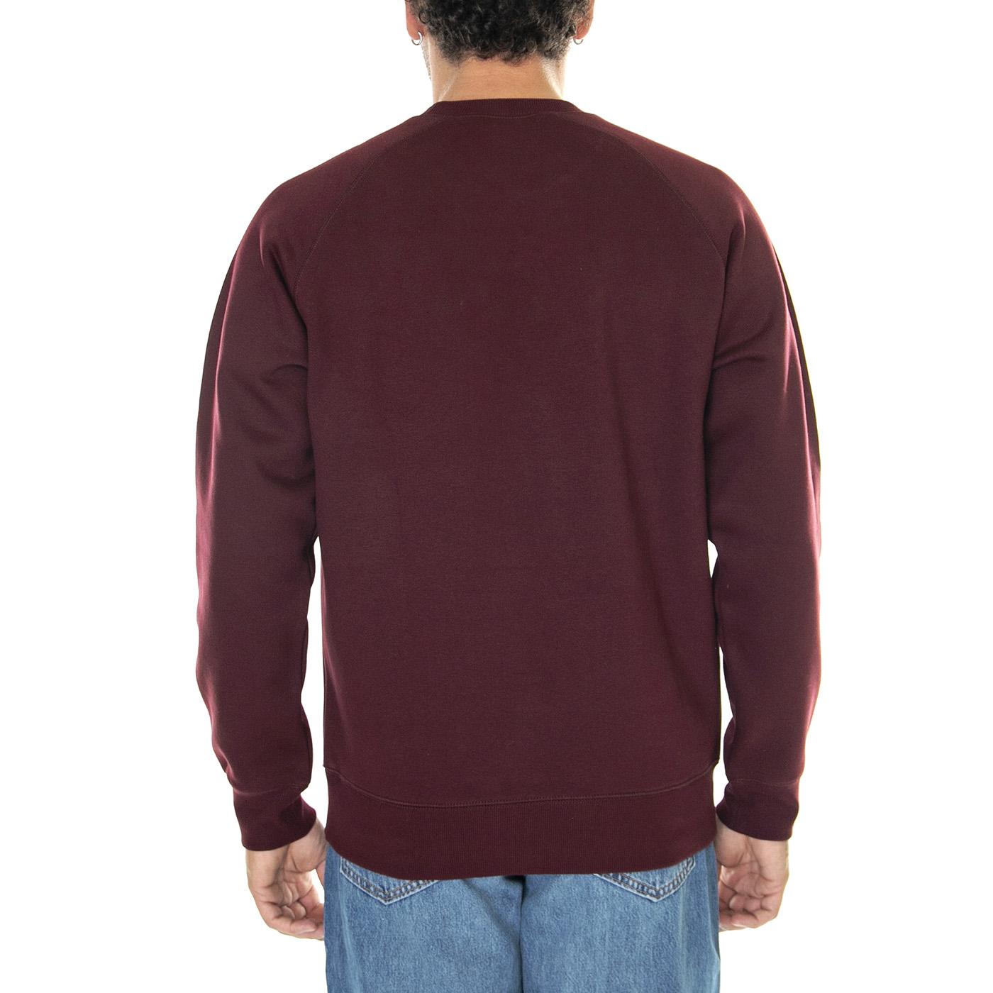 Chase Sweat Amarone / Gold - Felpa Girocollo Uomo Bordeaux I026383.1QYXX  CARHARTT WIP 