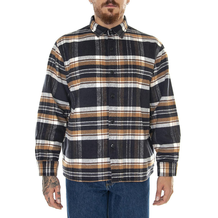 Sebastian Shirt LS Navy / Brown - Camicia Uomo Multicolore I032582.1WO.67.  EDWIN 