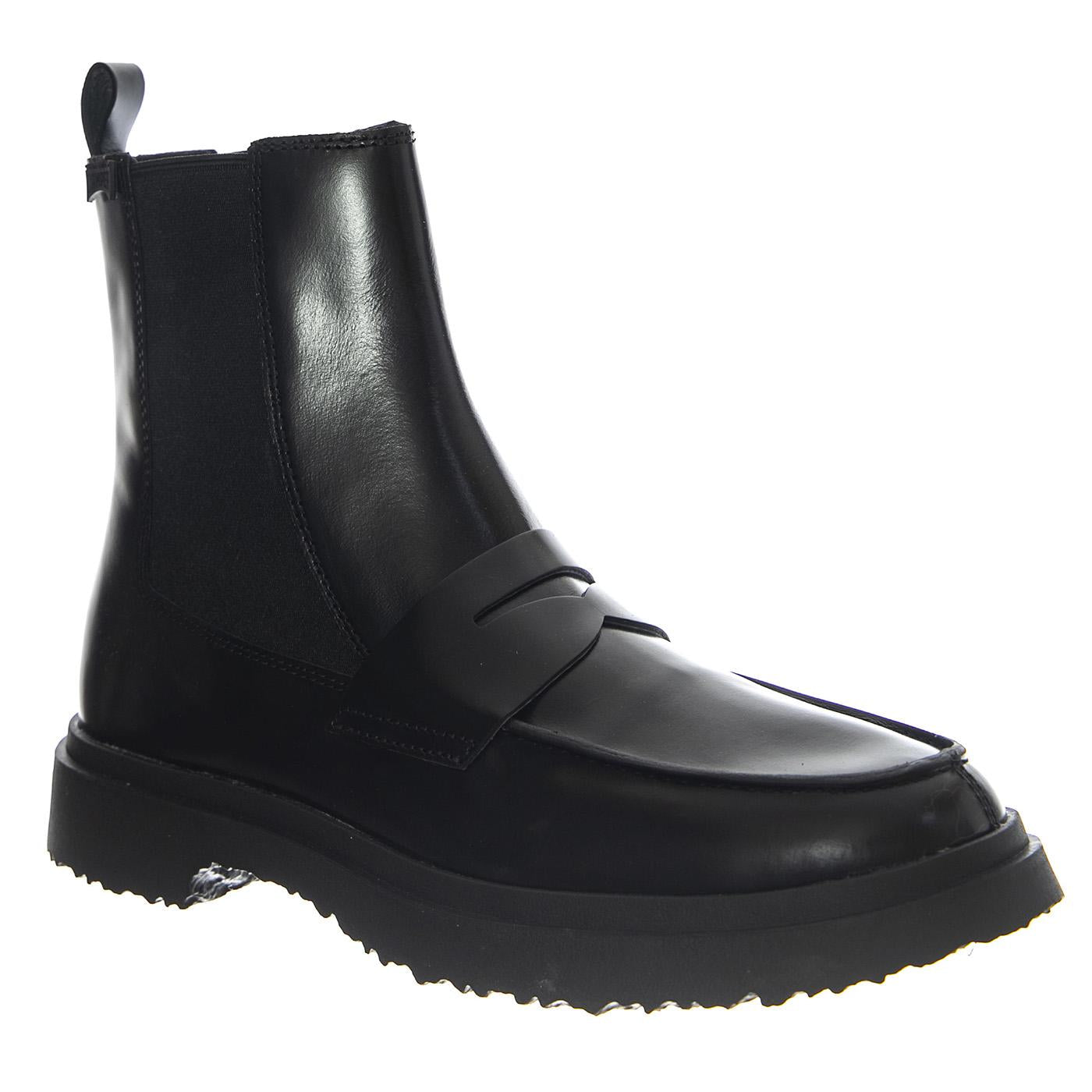 Mimi Negro / Walden Negro - Stivaletti Uomo in Pelle Neri Slip-On K300474-001 . CAMPER 