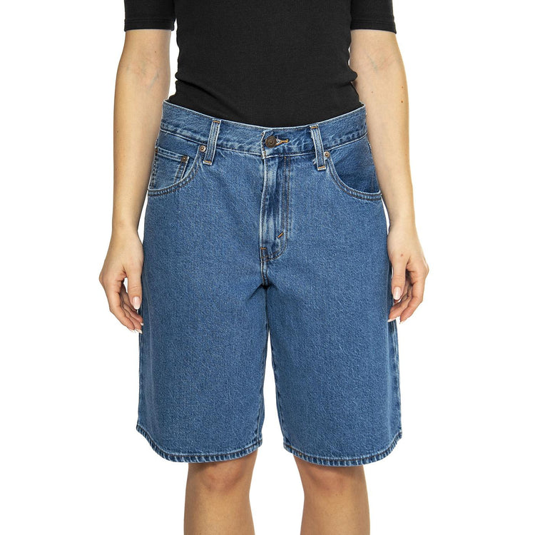 Baggy Dad Jort Dark Indigo Flat Finish - Bermuda Denim Jeans Donna Blu 000MJ-0001 . LEVIS 