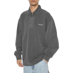 Piqué Script Sweat Black / White - Felpa Uomo Grigia I035188.0D2GD . CARHARTT WIP 