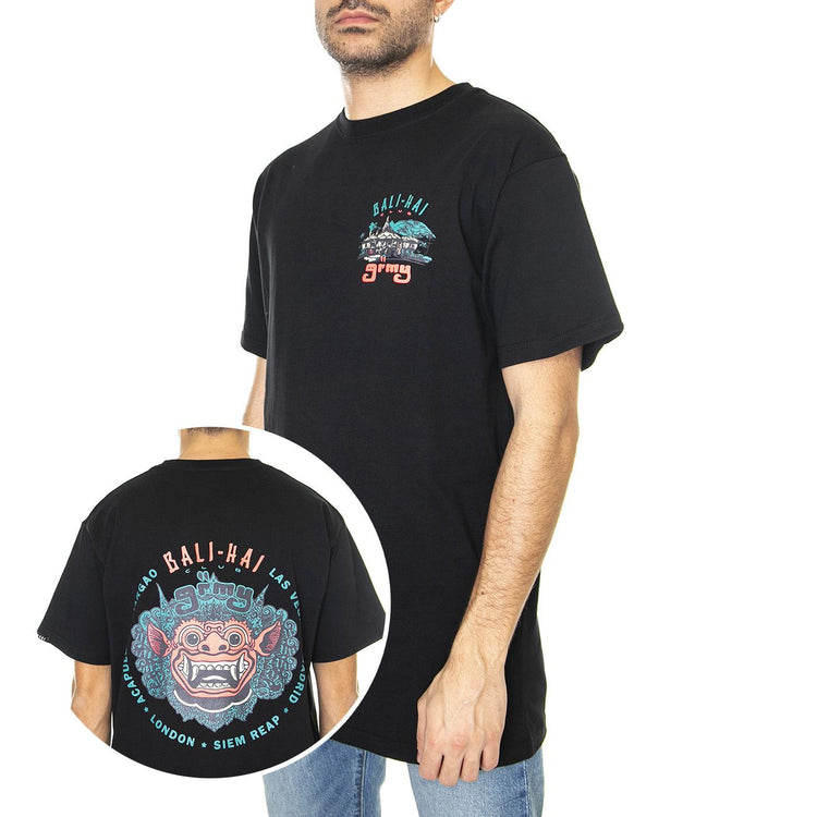 The Bali-Hai Regular Tee Black - Maglietta Girocollo Uomo Nera GA665-BLK  GRIMEY 