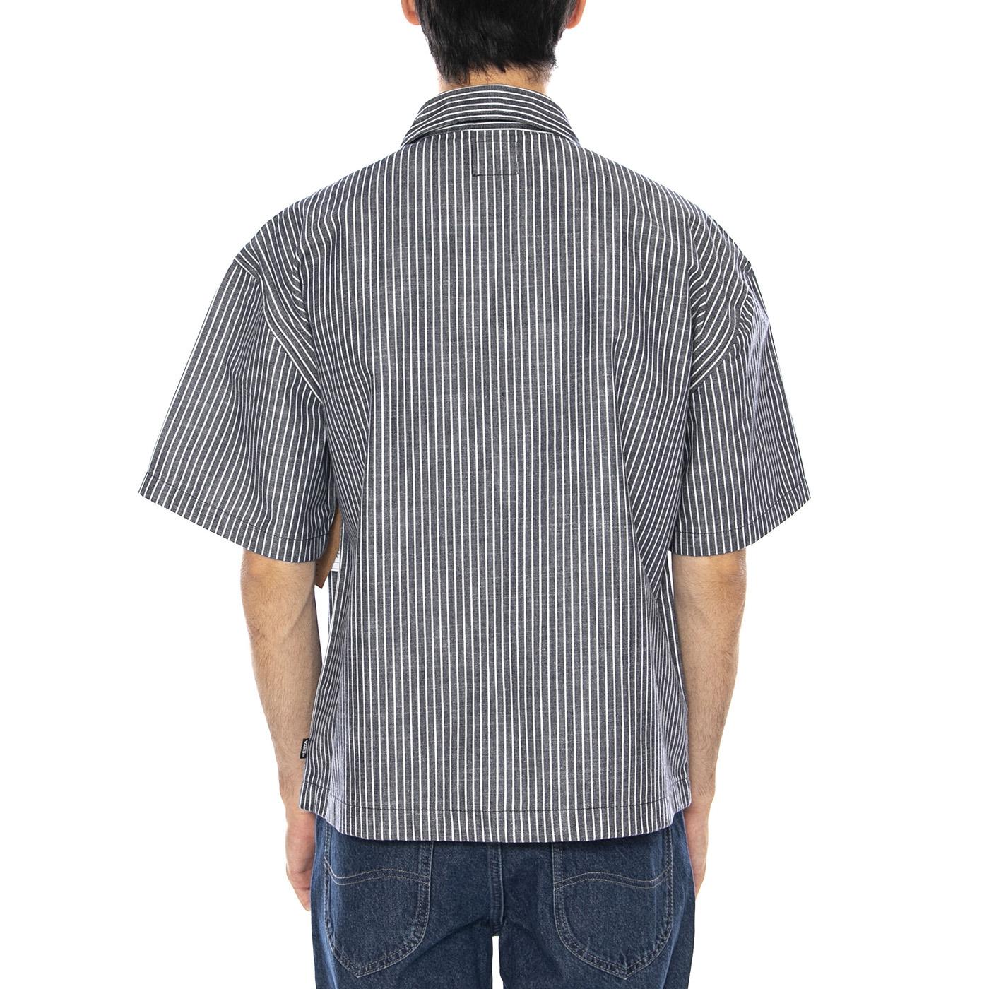 Raw Instinct Shirt Navy -- Camicia Maniche Corte con Zip Blu VN000R97 D3A1 VANS 