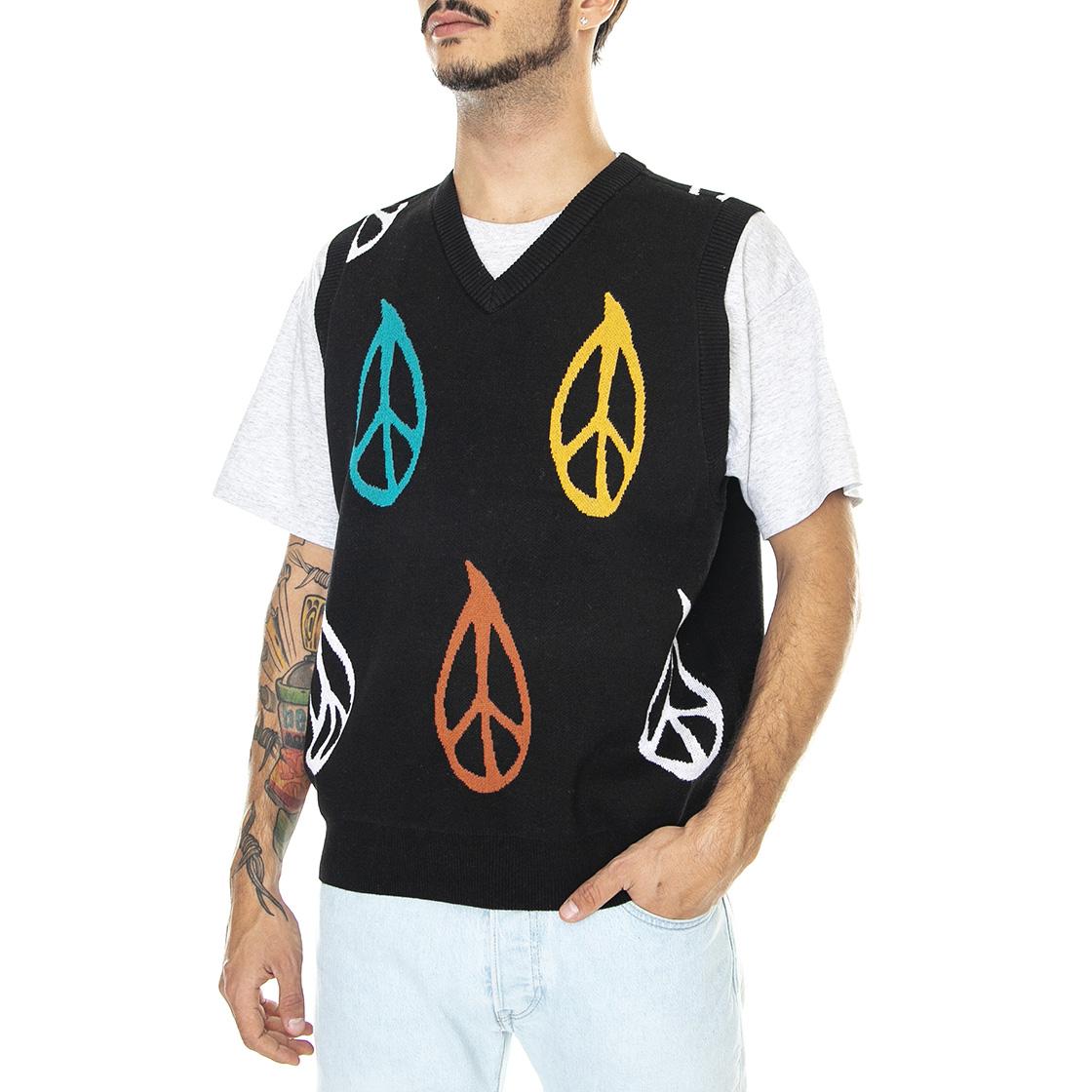 Peaced Sweater Vest Black / Multi - Gilet Uomo Nero / Multicolore 151000059-BKM  OBEY 