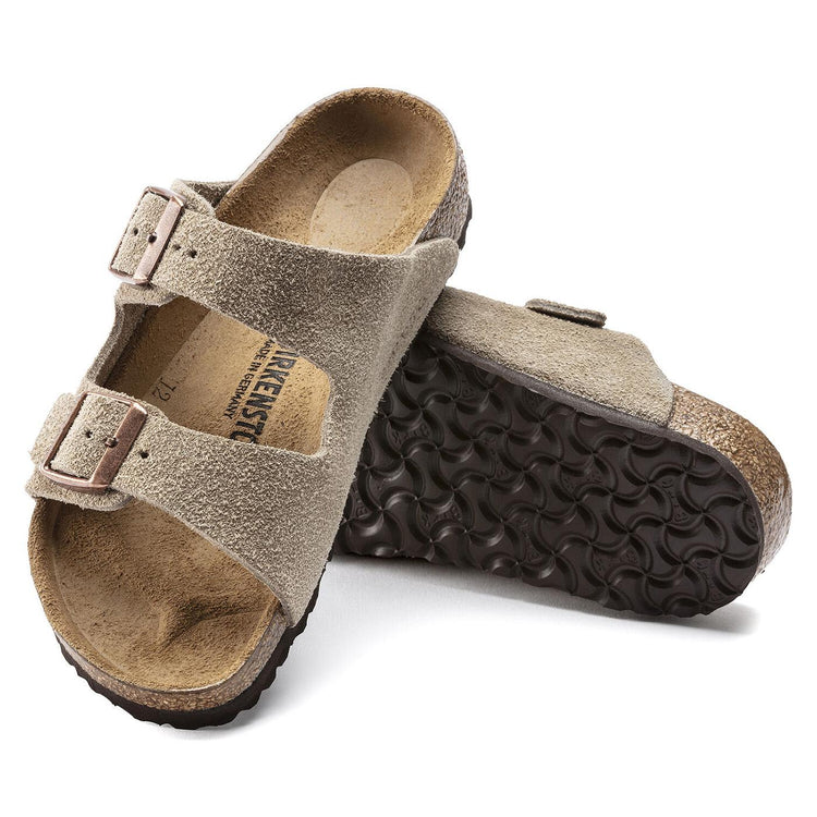 Arizona Kids Taupe Suede Leather - Sandali Bambino Marroni 1021704  BIRKENSTOCK 