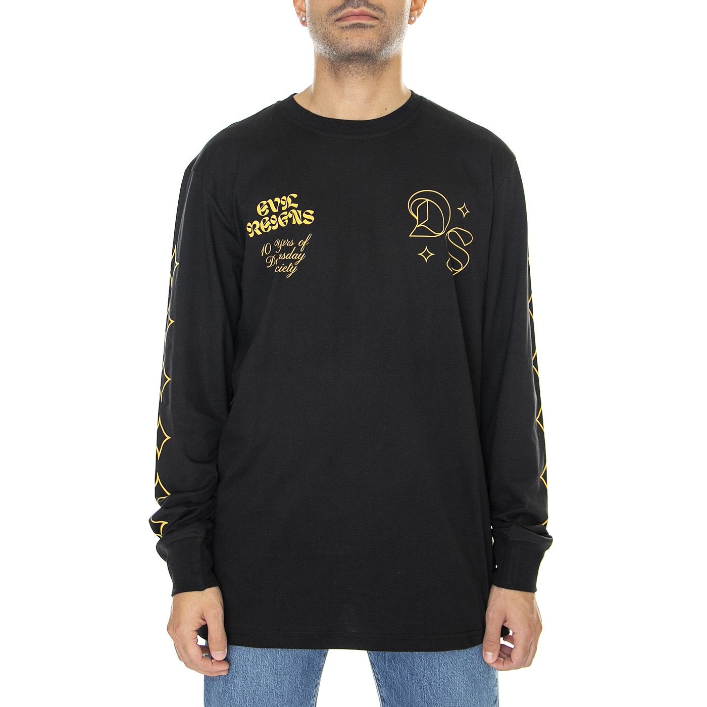 No More Space Hoodie Black - Maglietta Girocollo Maniche Lunghe Uomo Nera LSV0058BLK  DOOMSDAY 