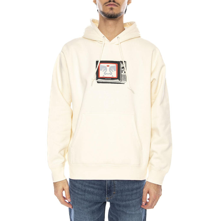 Obey TV Fleece White - Felpa con Cappuccio Uomo Bianca 112843940 UBL OBEY 