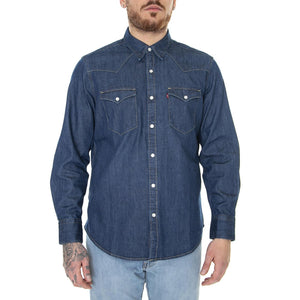 Barstow Western Standard Lower Haight Med Indigo Flat Finish - Camicia Denim Jeans Uomo Blu 85744-0041  LEVIS 