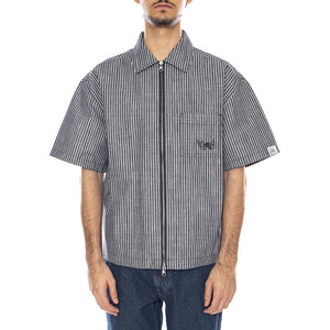 Raw Instinct Shirt Navy -- Camicia Maniche Corte con Zip Blu VN000R97 D3A1 VANS 